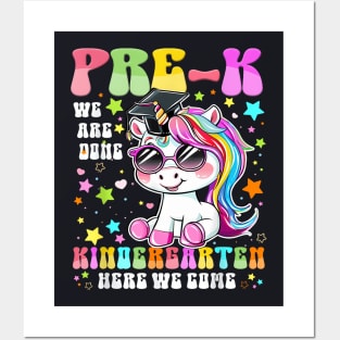 Pre K Graduation 2024 Cute Unicorn Girl Preschool Graduation Posters and Art